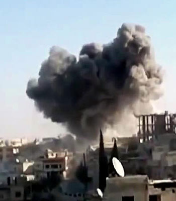 Bombs, air strikes rattle Syria