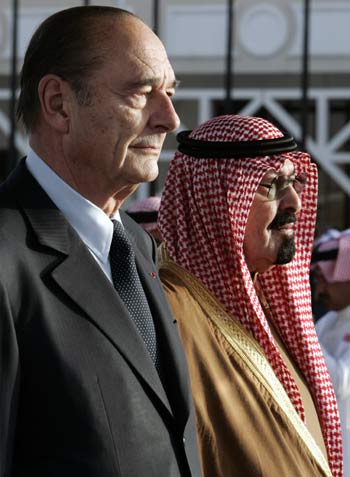 King Abdullah and President Chirac hold meeting