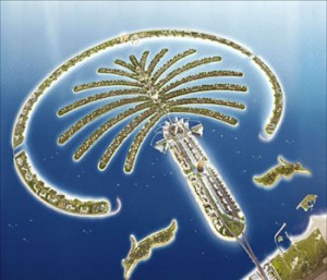 File photo of the Palm Jumeirah man-made island in Dubai, a major tourist attraction. (Asharq Al-Awsat)
