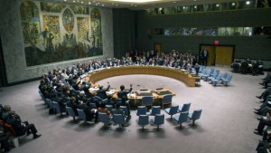 The United Nations Security Council votes on a resolution that will require Syria to give up its chemical weapons Friday, Sept. 27, 2013, at U.N. Headquarters (AP Photo/Craig Ruttle)