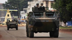 French troops patrol in an armored vehicle in Bangui, Central African Republic, on December 6, 2013. (REUTERS/Emmanuel Braun)