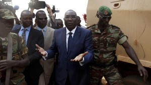 Former Central African Republic President Michel Djotodia in the capital, Bangui, on December 19, 2013. (AP Photo/Jerome Delay, File)