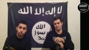 Men claiming to be from an Islamist militant group speak, in this still image taken from video footage posted on the Internet on January 20, 2014, claiming responsibility for the December 2013 attacks on the Russian city of Volgograd. (Reuters/Handout via Reuters Television)