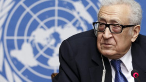 UN–Arab League Special Envoy to Syria Lakhdar Brahimi is pictured during a press conference in the context of the second round of negotiations between the Syrian government and the opposition at the European headquarters of the United Nations, in Geneva, Switzerland, on February 15, 2014. (EPA/SALVATORE DI NOLFI)