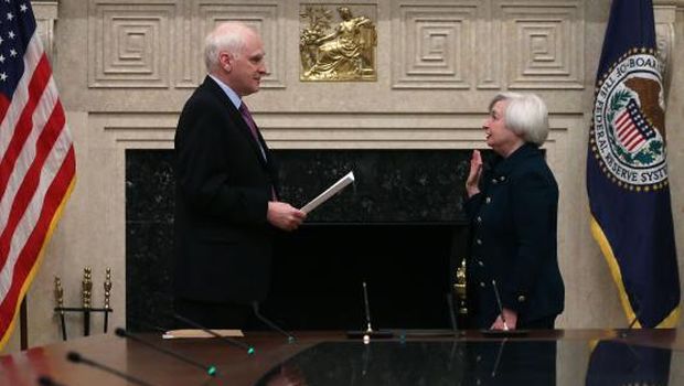 Yellen sworn in as Fed chair in brief ceremony