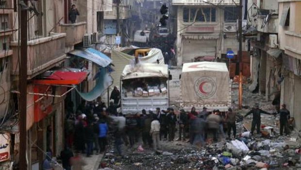 Cease-fire in Syrian city falters, aid halted