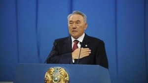 Kazakhstan's President Nursultan Nazarbayev speaks during his yearly state of the nation address in Astana on December 14, 2012. (REUTERS/MUKHTAR KHOLDORBEKOV)