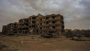 An abandoned settlement in Tawargha, Libya. (Asharq Al-Awsat/Hannah Lucinda Smith)