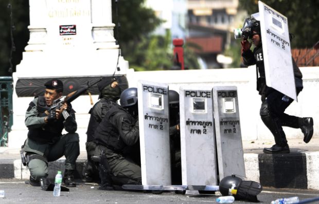 Thai police clash with protesters, leaving 4 dead