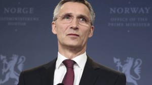 Former Norwegian prime minister Jens Stoltenberg pauses during an address to the media in Oslo, after NATO ambassadors chose him to be the next head, March 28, 2014. NATO chose Stoltenberg as its next leader on Friday at a time when the Western military alliance must deal with a resurgent Russia following its annexation of Ukraine's Crimea. Stoltenberg will take over as secretary-general of the 28-nation grouping on Oct. 1, succeeding former Danish prime minister Anders Fogh Rasmussen, who has led NATO since 2009. REUTERS/Hakon Mosvold Larsen/NTB Scanpix (NORWAY - Tags: POLITICS) ATTENTION EDITORS - THIS IMAGE HAS BEEN SUPPLIED BY A THIRD PARTY. IT IS DISTRIBUTED, EXACTLY AS RECEIVED BY REUTERS, AS A SERVICE TO CLIENTS. NORWAY OUT. NO COMMERCIAL OR EDITORIAL SALES IN NORWAY. NO COMMERCIAL SALES