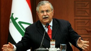Iraqi President Jalal Talabani speaks during a press conference in Ankara in this March 7, 2008, file photo. (AFP PHOTO/ADEM ALTAN)