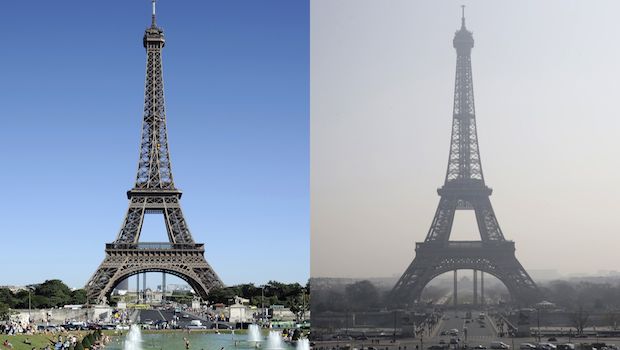 Polluted Paris chokes in the springtime sun