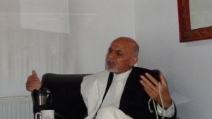 Ashraf Ghani speaks to Asharq Al-Awsat in Kabul, Afghanistan, on April 4, 2014. (Asharq Al-Awsat)
