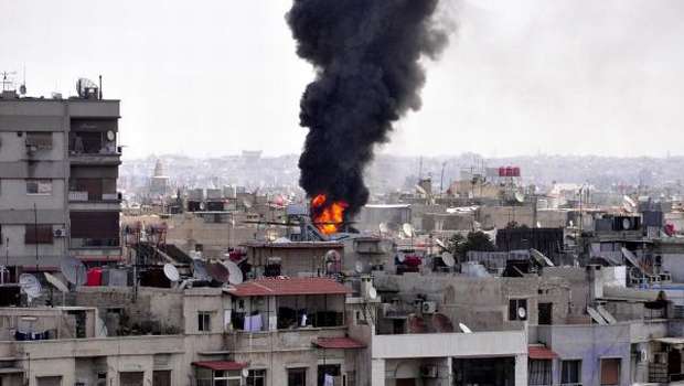 Rebels bombard Damascus