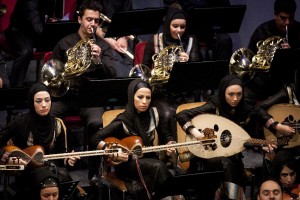 Members of Iran's National Orchestra perform at a concert during the 27th Fadjr International Music Festival in Tehran on February 16, 2012. (Xinhua/Ahmad Halabisaz)
