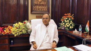 India's new finance minister, Arun Jaitley, in his office at the finance ministry in New Delhi on May 27, 2014. (REUTERS/Stringer)