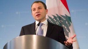 Lebanese Foreign Minister Gebran Bassil speaks during a press conference at the Foreign Office in Berlin, Germany, on May 6, 2014. (EPA/MAURIZIO GAMBARINI)
