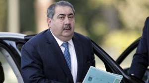 Iraqi Foreign Minister Hoshyar Zebari arrives at an EU–Arab League foreign ministers' summit in Athens on June 11, 2014. (AP Photo/Petros Giannakouris)