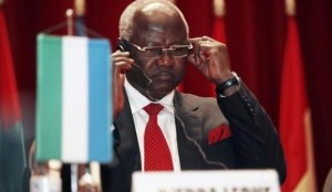 Sierra Leone's president, Ernest Bai Koroma, attends a meeting of regional group Economic Community of West African States (ECOWAS) in Yamoussoukro on June 29, 2012. (REUTERS/Thierry Gouegnon)