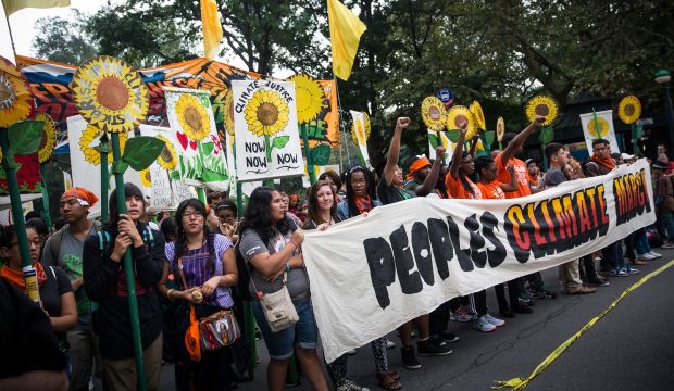 Massive New York march aims to focus world’s eyes on climate change
