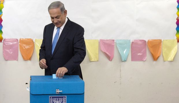 As Israelis vote, Netanyahu rules out Palestinian state
