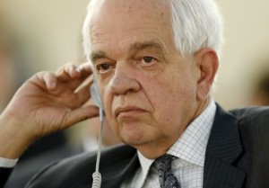 Canadian Immigration Minister John McCallum attends the meeting on global responsibility sharing through pathways for admission of Syrian refugees, in Geneva