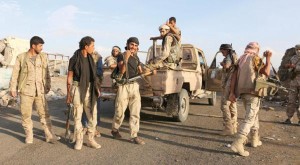 Pro-legitimacy Yemeni fighters before ceasefire implementation