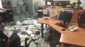 Asharq Al-Awsat Beirut office, after being attacked- Friday April, 1,2016.