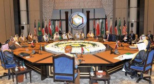 John Kerry and Gulf Foreign Ministers of GCC in their meeting in Manama on Thursday