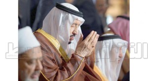 King Salman after praying at Al-Azhar Mosque