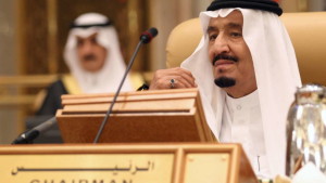 Saudi King Salman bin Abdulaziz attends the Summit of South American-Arab Countries, in Riyadh
