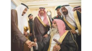 King Salman bin Abdulaziz receiving number of citizens in Jeddah on Tuesday