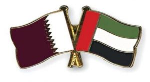 Qatar and UAE Flags
