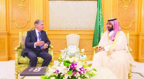 Mohammed Bin Salman Discusses Efforts to Stabilise the Region With Hammond