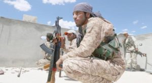 SDF member in Manbj, Syria