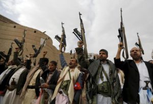 Armed Houthi followers demonstrate against Saudi-led air strikes in Yemen's capital Sanaa July 24, 2015. REUTERS/Khaled Abdullah