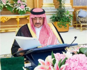 Crown Prince Mohammed bin Nayef bin Abdulaziz Al Saud chairing Cabinet's session in Jeddah on Monday. SPA