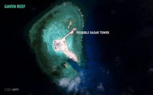 A satellite image released by the Asian Maritime Transparency Initiative at Washington's Center for Strategic and International Studies shows construction of possible radar tower facilities in the Spratly Islands in the disputed South China Sea in this image released on February 23, 2016. Mandatory credit CSIS Asia Maritime Transparency Initiative/DigitalGlobe/Handout via Reuters/File Photo