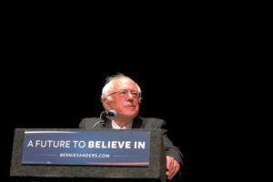 U.S. Democratic presidential candidate and U.S. Senator Bernie Sanders speaks during a campaign stop in Albany