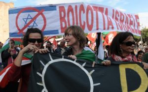 BDS protesters in Italy.
