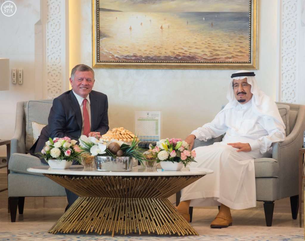 King Salman Receives King Abdullah of Jordan in Tangier