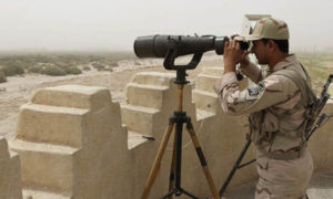 An Iranian border guard is seen at Pak-Iran border. (AFP)