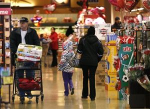 Shoppers roam the aisles at the Safeway store in Wheaton Maryland