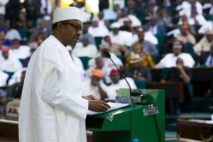 President Muhammadu Buhari delivers 2016 budget at the National Assembly in Abuja, Nigeria