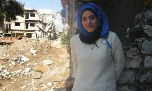 Marwa al-Sabouni in Homs, Syria, in March. She and her family were largely confined to their apartment during two years of heavy fighting in the city.