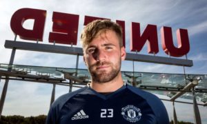 Luke Shaw at Manchester United’s training ground. ‘It’s hard to describe how good it feels,’ he says of being back in the first team.