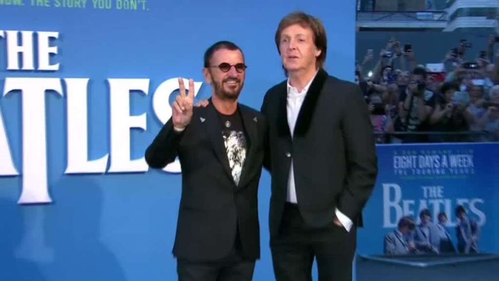McCartney, Starr Reunite on Blue Carpet for Beatles Documentary