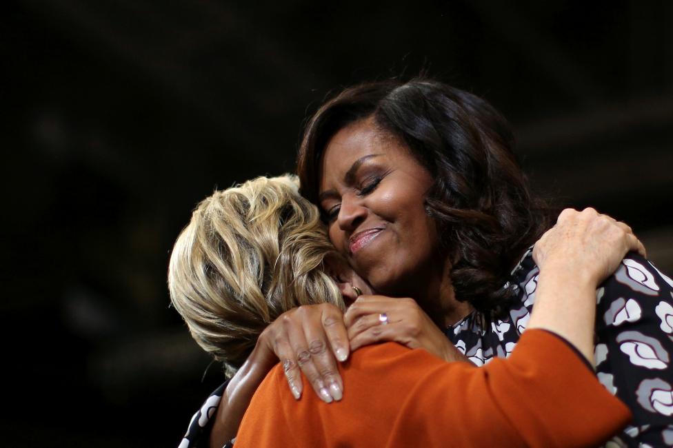Michelle Obama Stumps with Clinton, VP Candidate Pence in Plane Scare