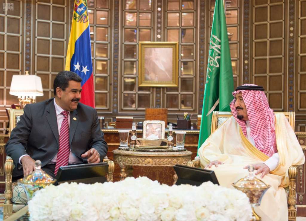 King Salman Meets with Venezuelan President
