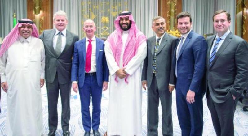Saudi Deputy Crown Prince Receives Chairman of Amazon